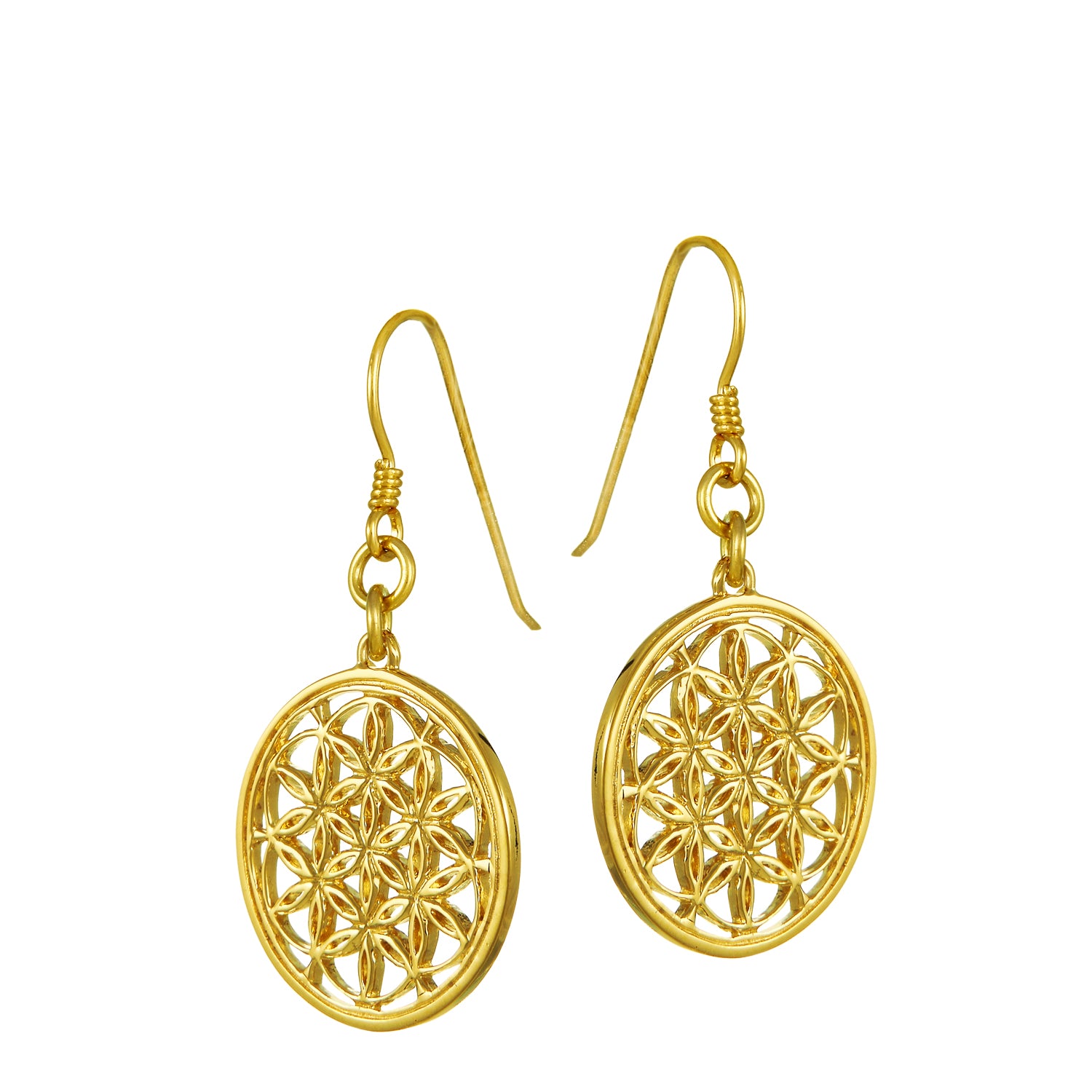 Gold-plated Flower of Life earrings by ETERNAL BLISS - Spiritual Jewellery