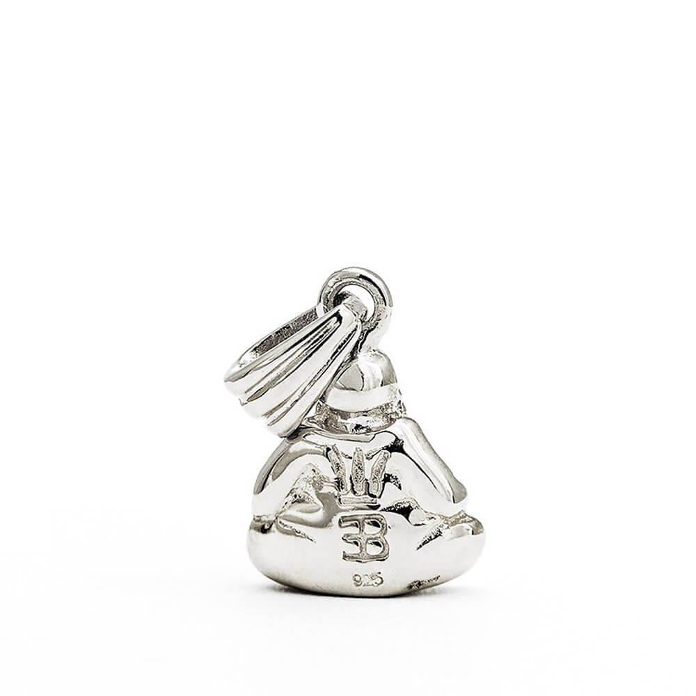 Rückansicht Glücksgott Buddhai Anhänger aus Sterling Silber von ETERNAL BLISS - Spiritueller Symbol Schmuck