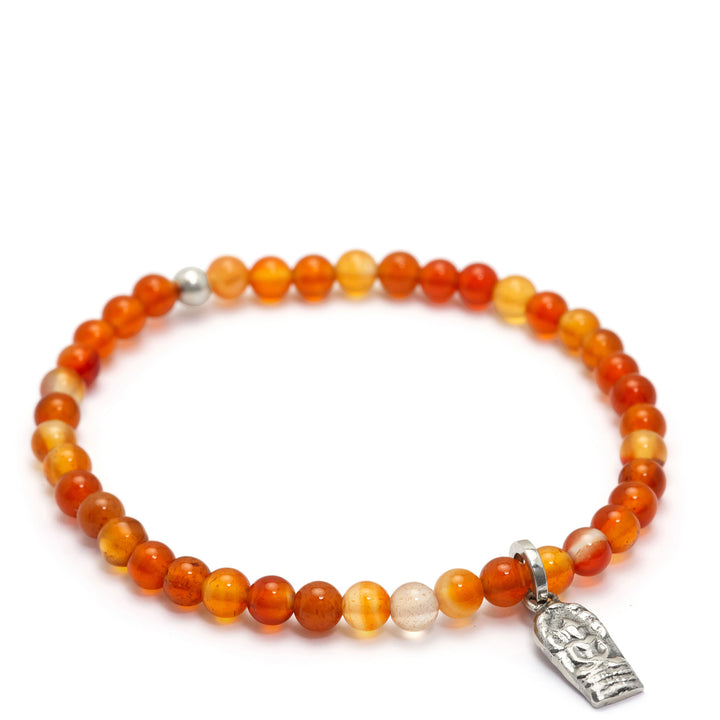 Buddha Armband mini mit Karneolperle in Sterling Silber von ETERNAL BLISS - Spiritueller Schmuck