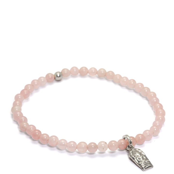 Buddha Armband mini mit Rosenquarz Silber von ETERNAL BLISS - Spiritueller Schmuck