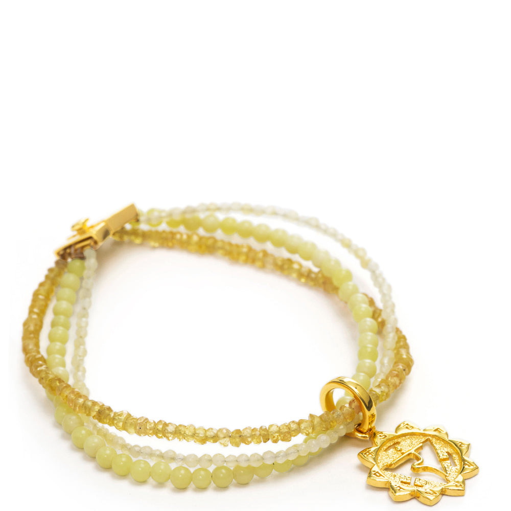 Solar Plexus Chakra Armband mit Edelsteinen vergoldet von ETERNAL BLISS - Spiritueller Schmuck