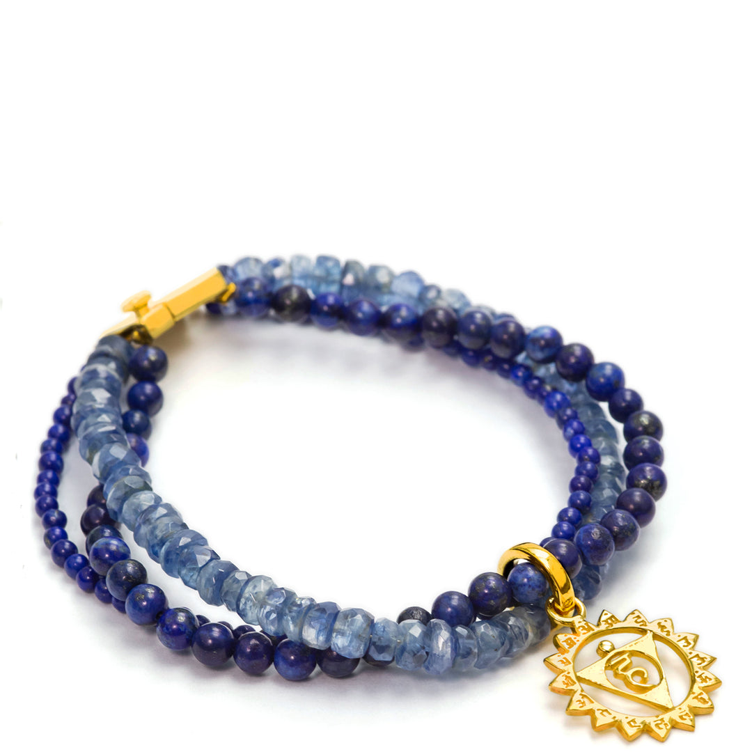 Hals Chakra Armband mit Edelsteinen vergoldet von ETERNAL BLISS - Spiritueller Schmuck