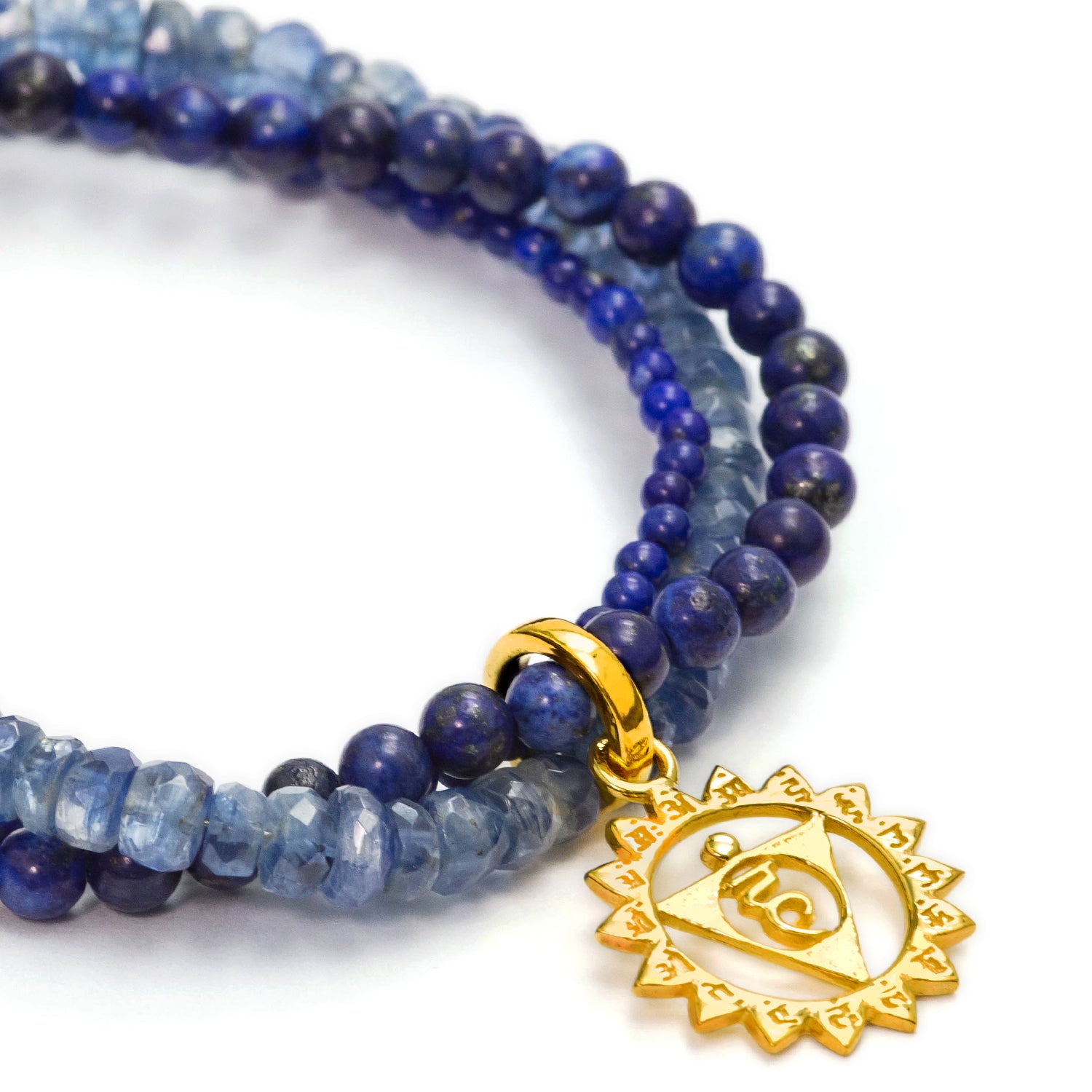 Throat Chakrabracelet with gemstones gold-plated silver by ETERNAL BLISS - Spiritual Jewellery
