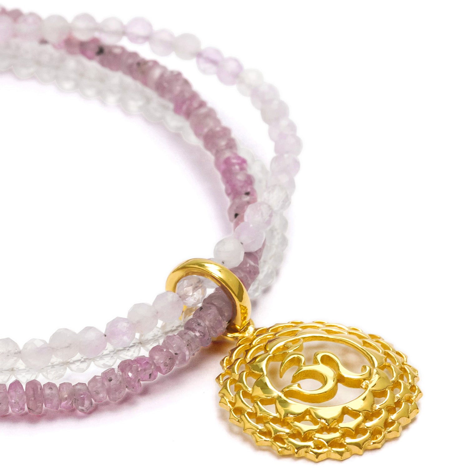 Crown Chakra bracelet with gemstones gold-plated silver by ETERNAL BLISS - Spiritual Jewellery