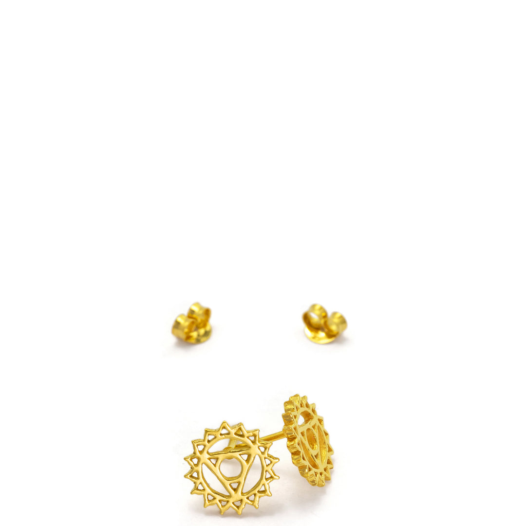 Hals Chakra Ohrstecker mini vergoldet von ETERNAL BLISS - Spiritueller Schmuck