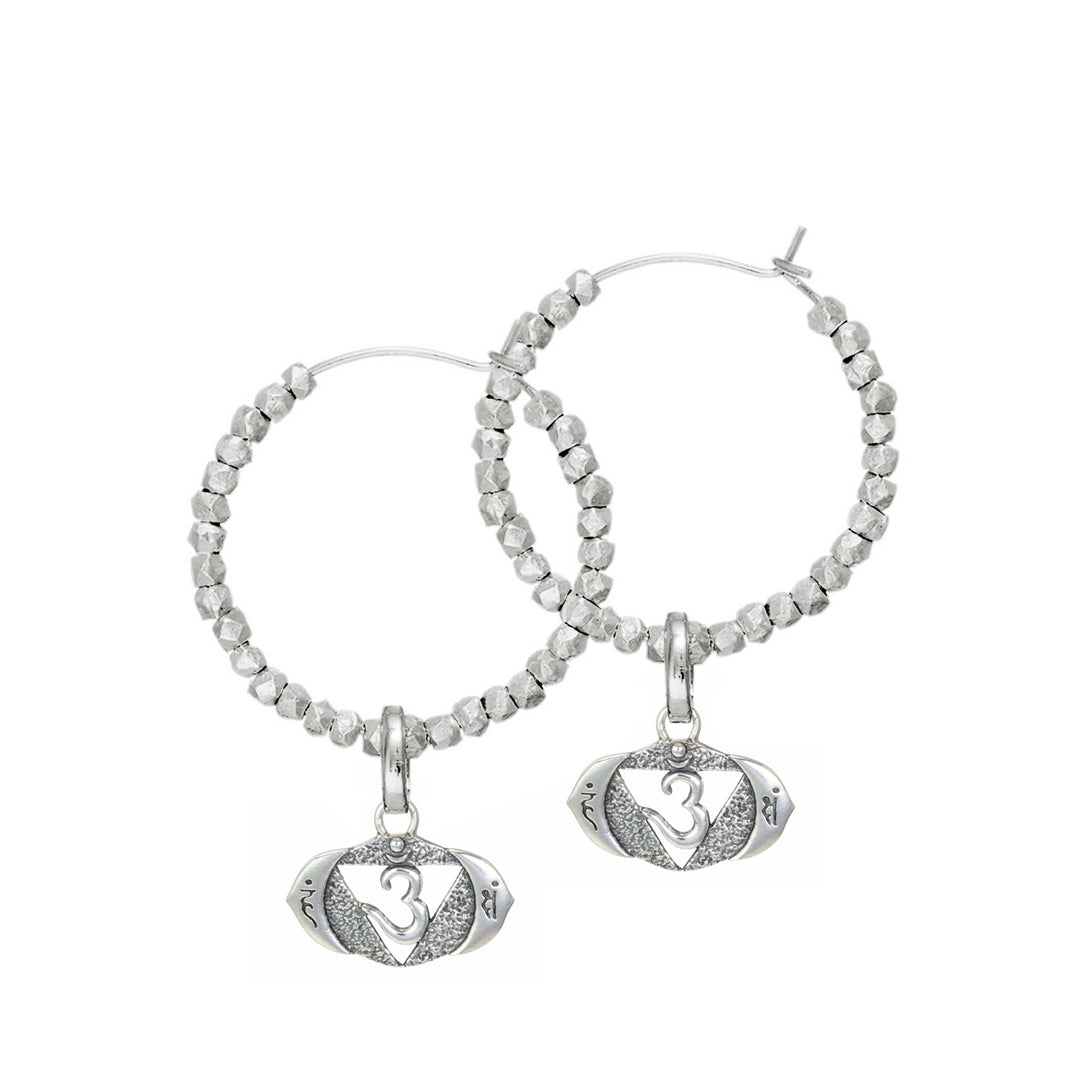 Stirn oder Ajna Chakra Kreolen aus hochwertigem Sterling Silber mit balinesischen Perlen verziert von ETERNAL BLISS - Spiritueller Schmuck