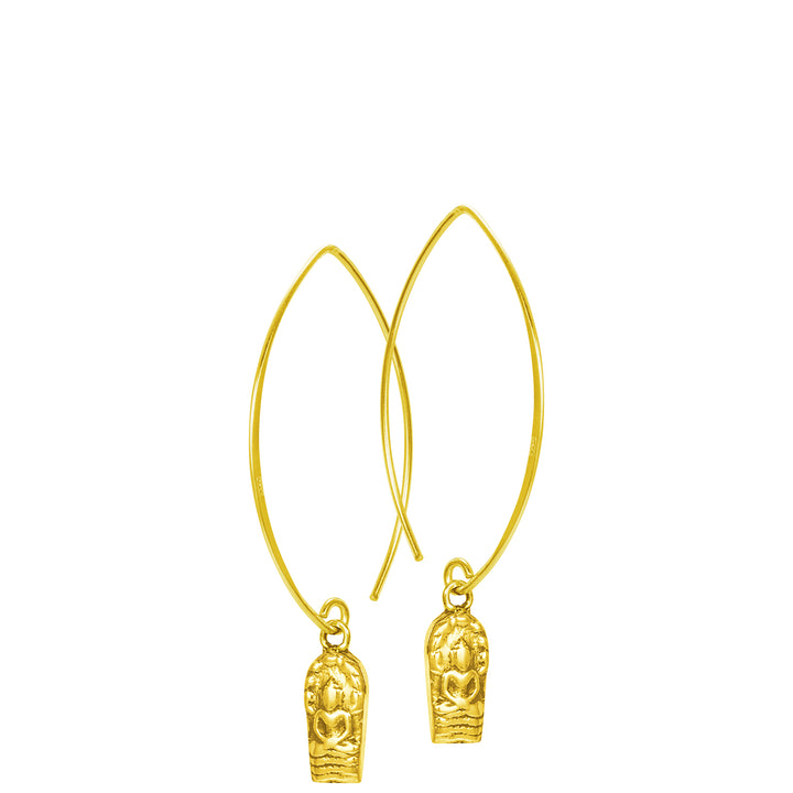 Finely detailed Buddha ear hook mini made of gold-plated sterling silver handmade by ETERNAL BLISS - Spiritual jewelry