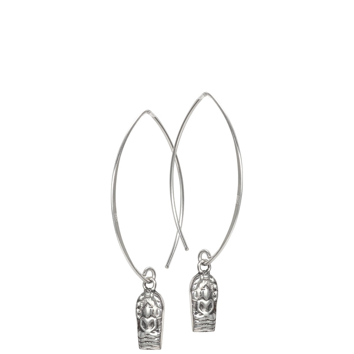 Finely detailed Buddha ear hook mini made of sterling silver handmade by ETERNAL BLISS - Spiritual jewelry