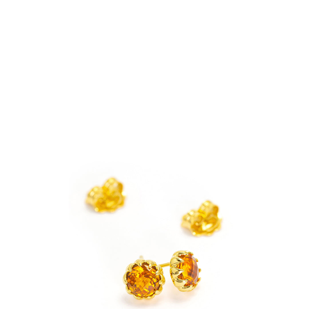 Oranger Citrin Ohrstecker vergoldet von ETERNAL BLISS - Spiritueller Schmuck