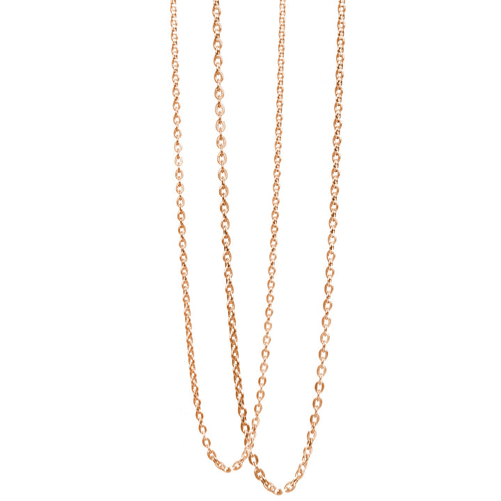 Feine Ankerketten in zwei Stärken aus hochwertig rosévergoldetem Sterling Silber. Schmuckketten in verschiedenen Längen von ETERNAL BLISS