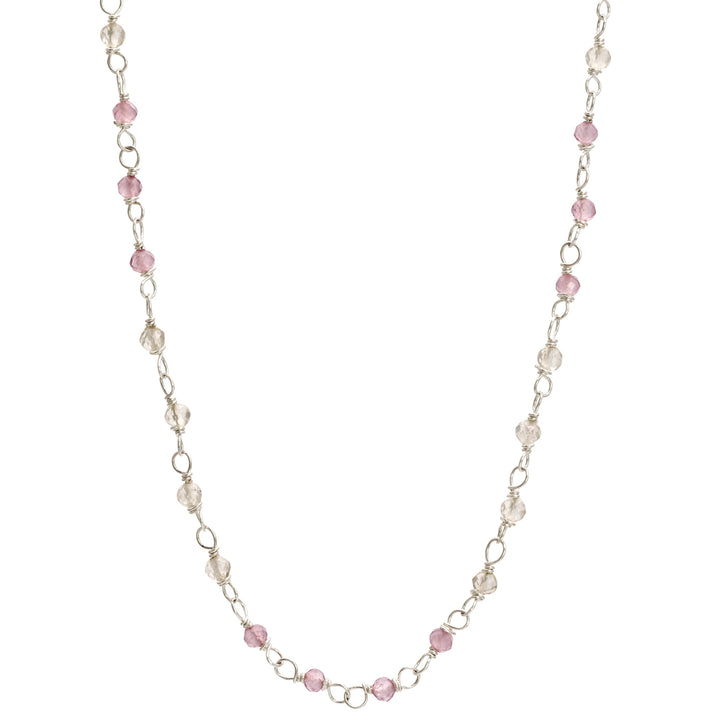 Edelstein-Halskette Mental Flow aus Sterling Silber mit Lavendar und Bergkristall von Eternal Bliss
