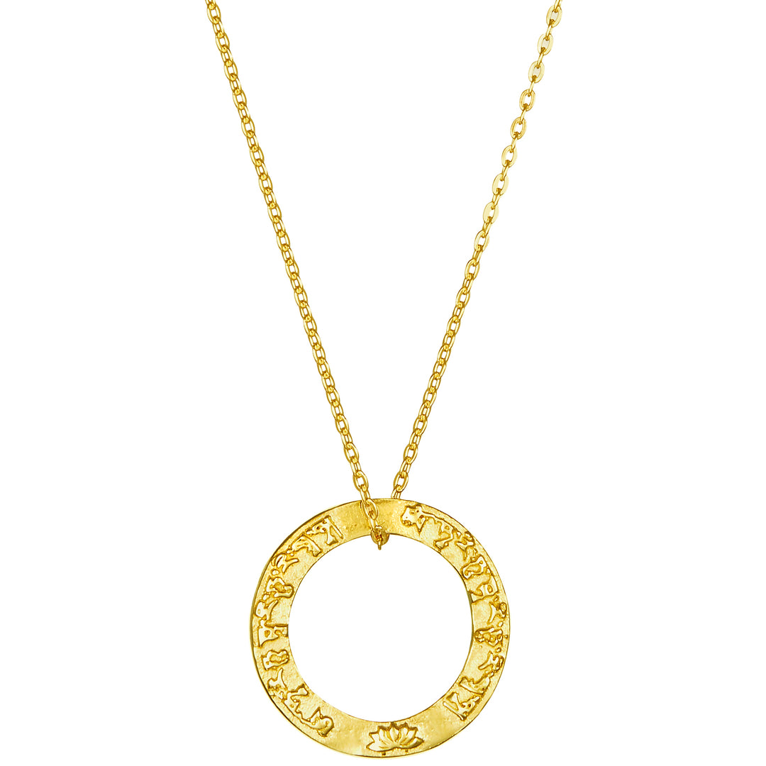 Tara Mantra Anhänger mini aus Sterling  Silber vergoldet von Eternal Bliss aus der Yoga Schmuckkollektion