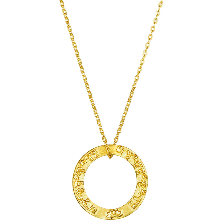 Tara Mantra Anhänger mini aus Sterling  Silber vergoldet von Eternal Bliss aus der Yoga Schmuckkollektion