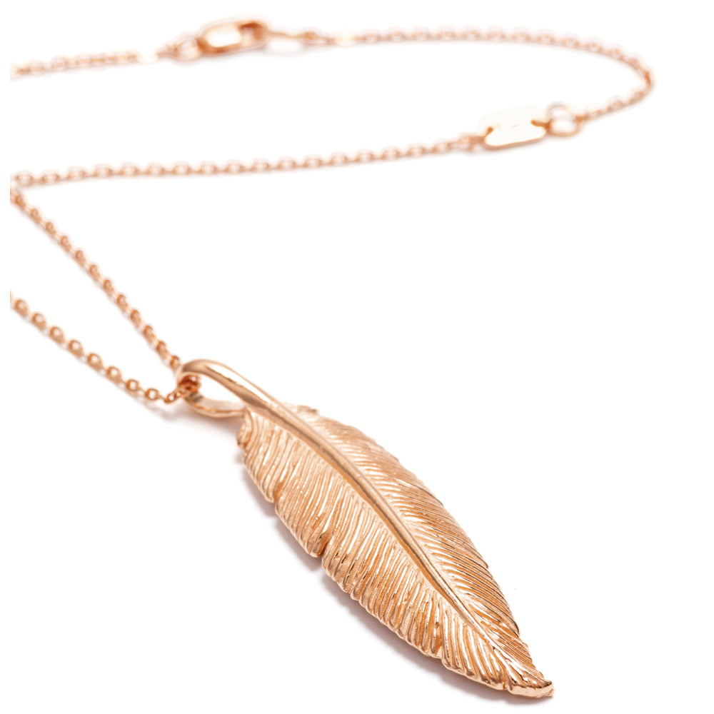 Rosegold-plated Feather pendant by ETERNAL BLISS - Spiritual Jewellery