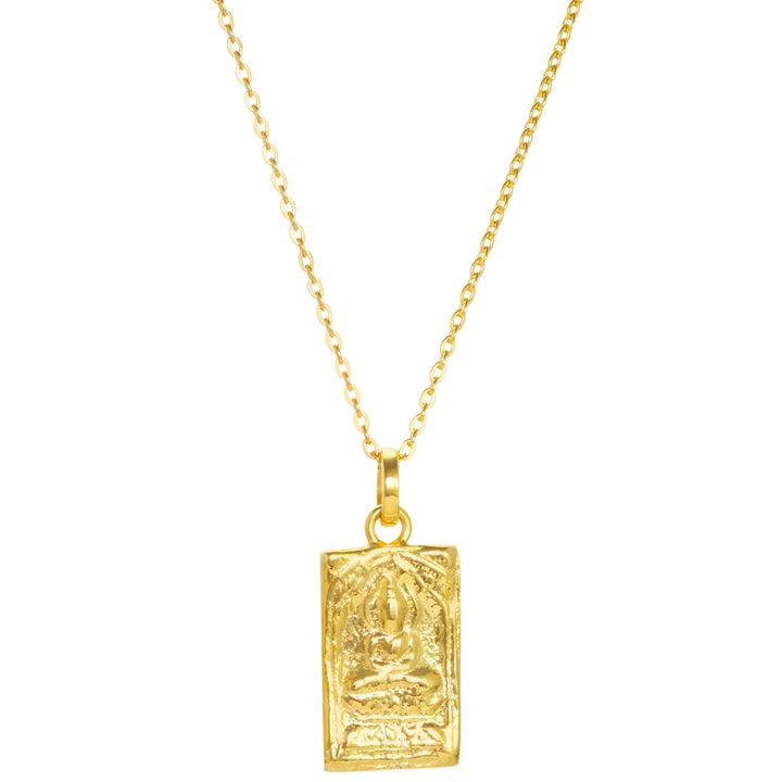 Magischer Buddha Anhänger mit Kette aus hochwertig vergoldetem Sterling Silber von ETERNAL BLISS - Spiritueller Symbol Schmuck