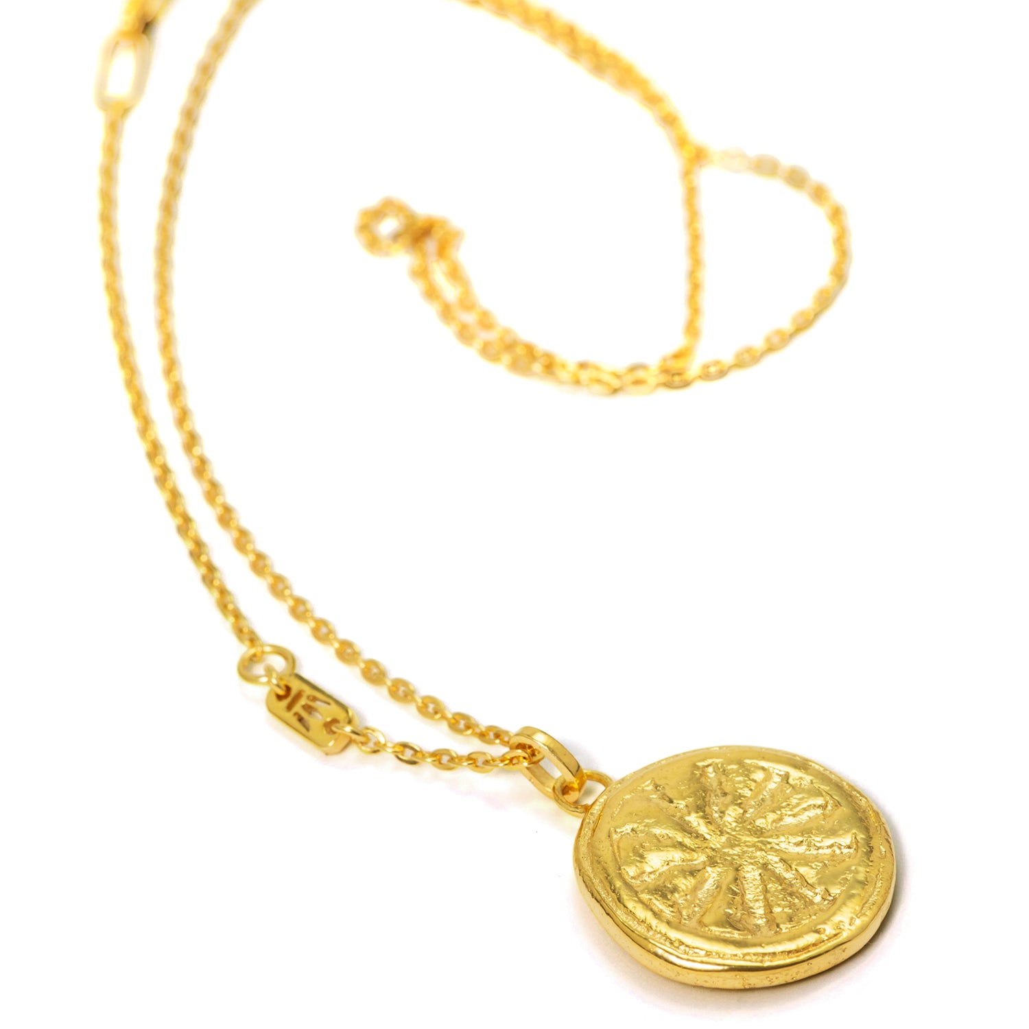 Gold-plated Dharma wheel pendant by ETERNAL BLISS - Spiritual jewelry