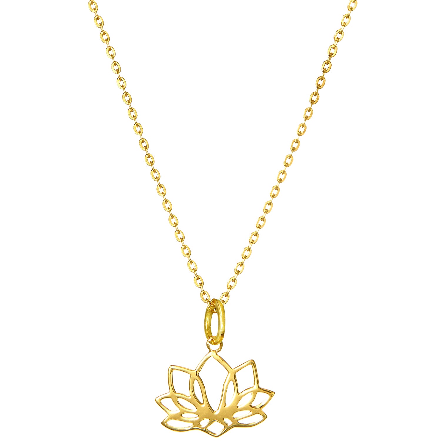 Siebenblättriger Lotus Anhänger aus vergoldetem Sterling Silber von ETERNAL BLISS - Spiritueller Symbol Schmuck