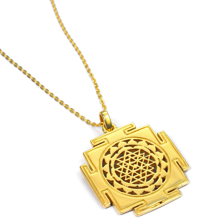 Gold-plated Mystic Sri Yantra pendant by ETERNAL BLISS - Spiritual Jewellery