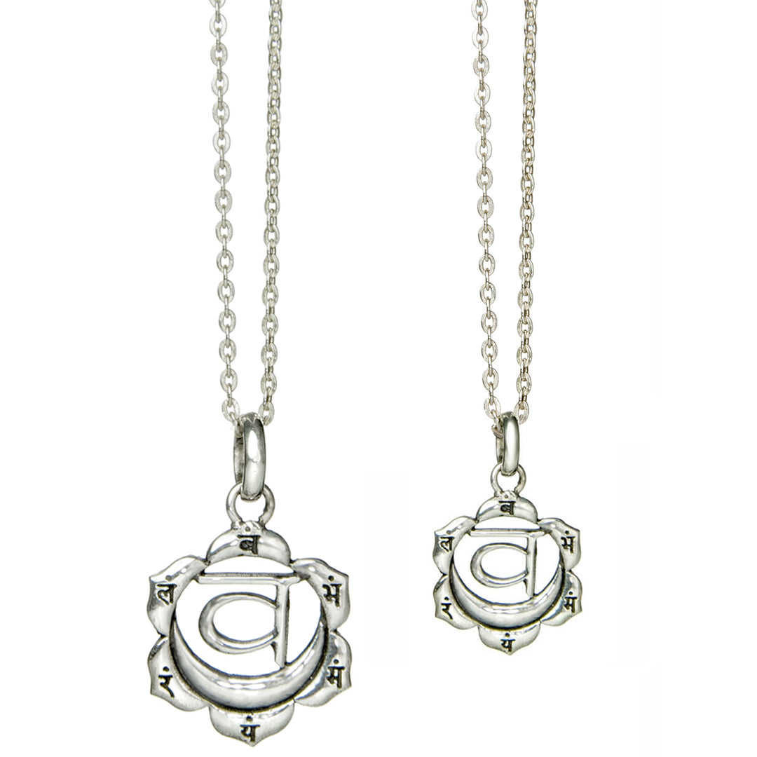 Sacral or Svadhisthana Chakra Pendant with Mantra, in two different sizes by ETERNAL BLISS - Spiritual Jewelry