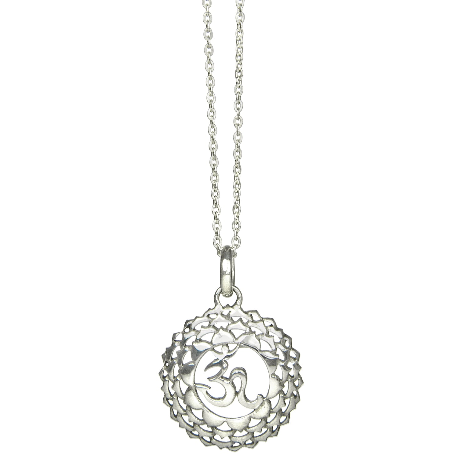 Sahasrara oder Kronen Chakra Anhänger mit Mantra Silber mit Kette von ETERNAL BLISS - Spiritueller Schmuck