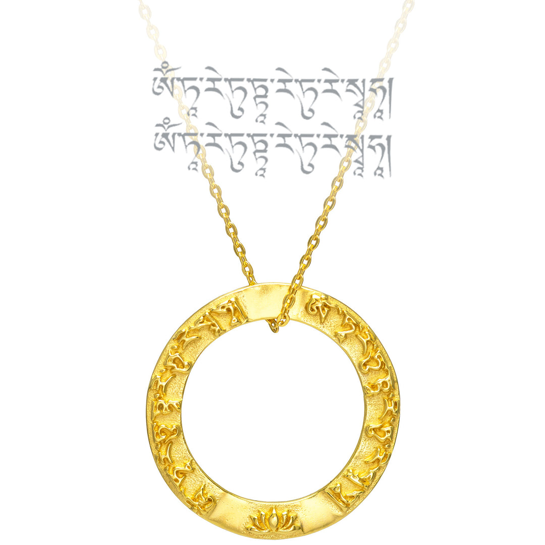 Tara Mantra Anhänger aus hochwertig vergoldetem Sterling Silber  von ETERNAL BLISS aus der Yoga Schmuckkollektion