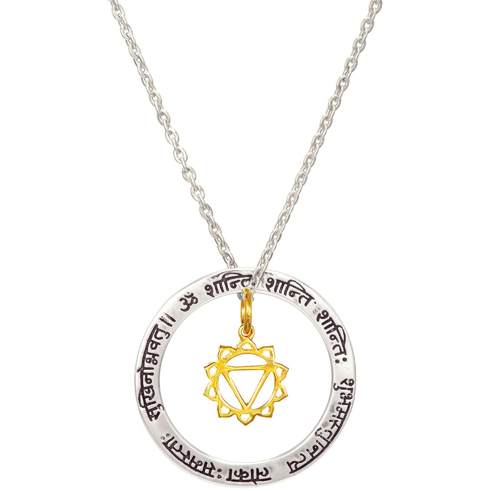 Silberner Mantra Schmuck für Frieden, Selbstvertrauen und innere Balance