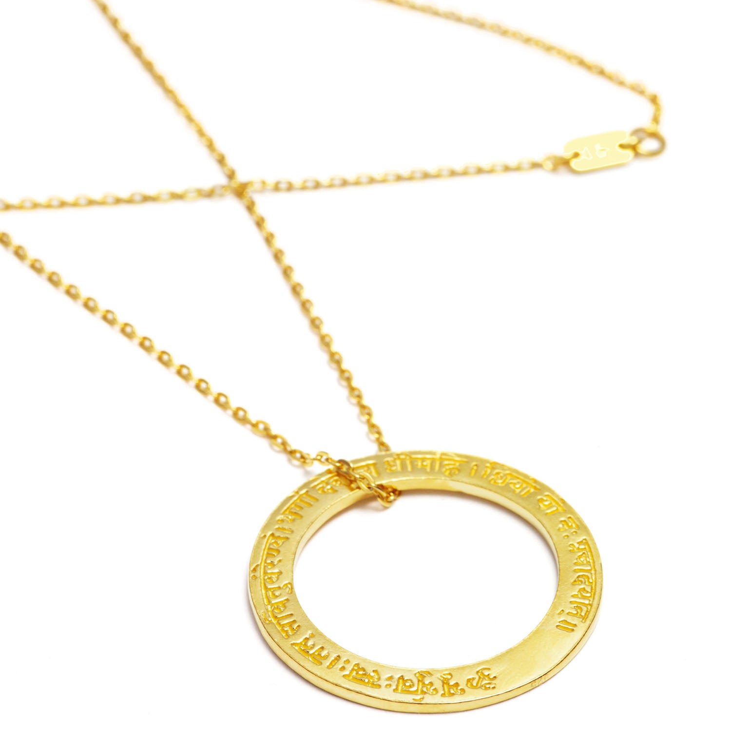 24k Gold Plated Sterling Silver Gayatri Mantra Pendant from Eternal Bliss from the Yoga Jewelry Collection