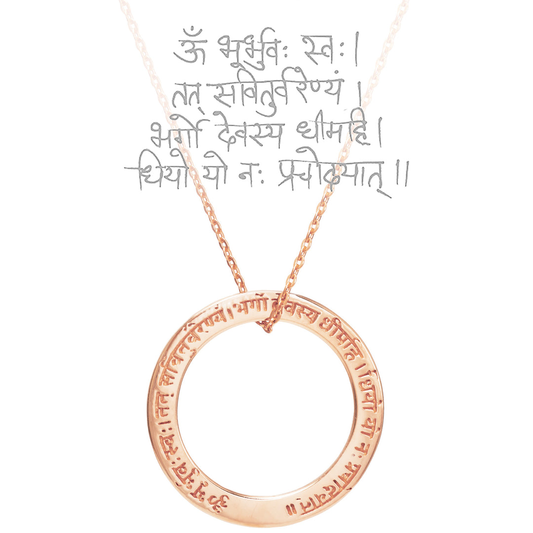 Gayatri Mantra Anhänger aus Sterling Silber rosévergoldet von Eternal Bliss - Spriritueller Yoga Schmuck