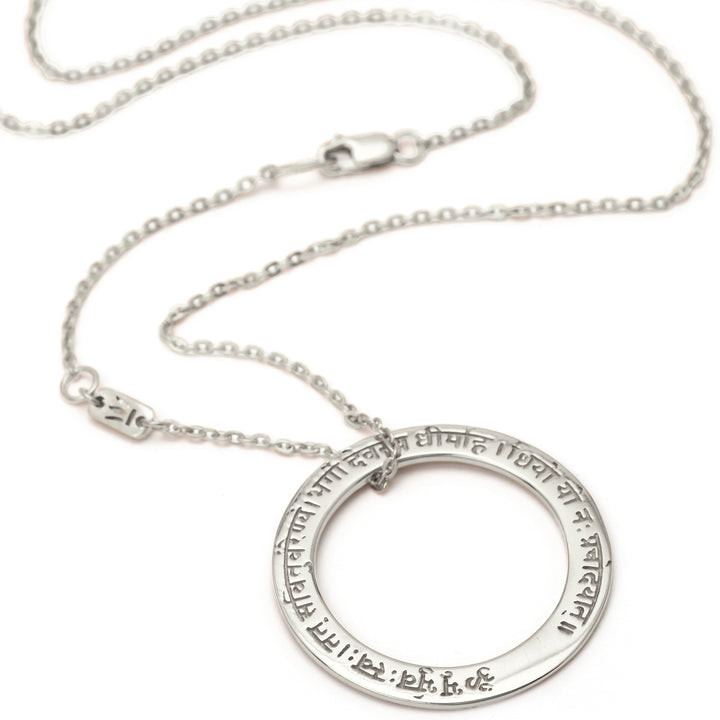 Gayatri Mantra Pendant in Sterling Silver by Eternal Bliss from the Yoga Jewelry Collection