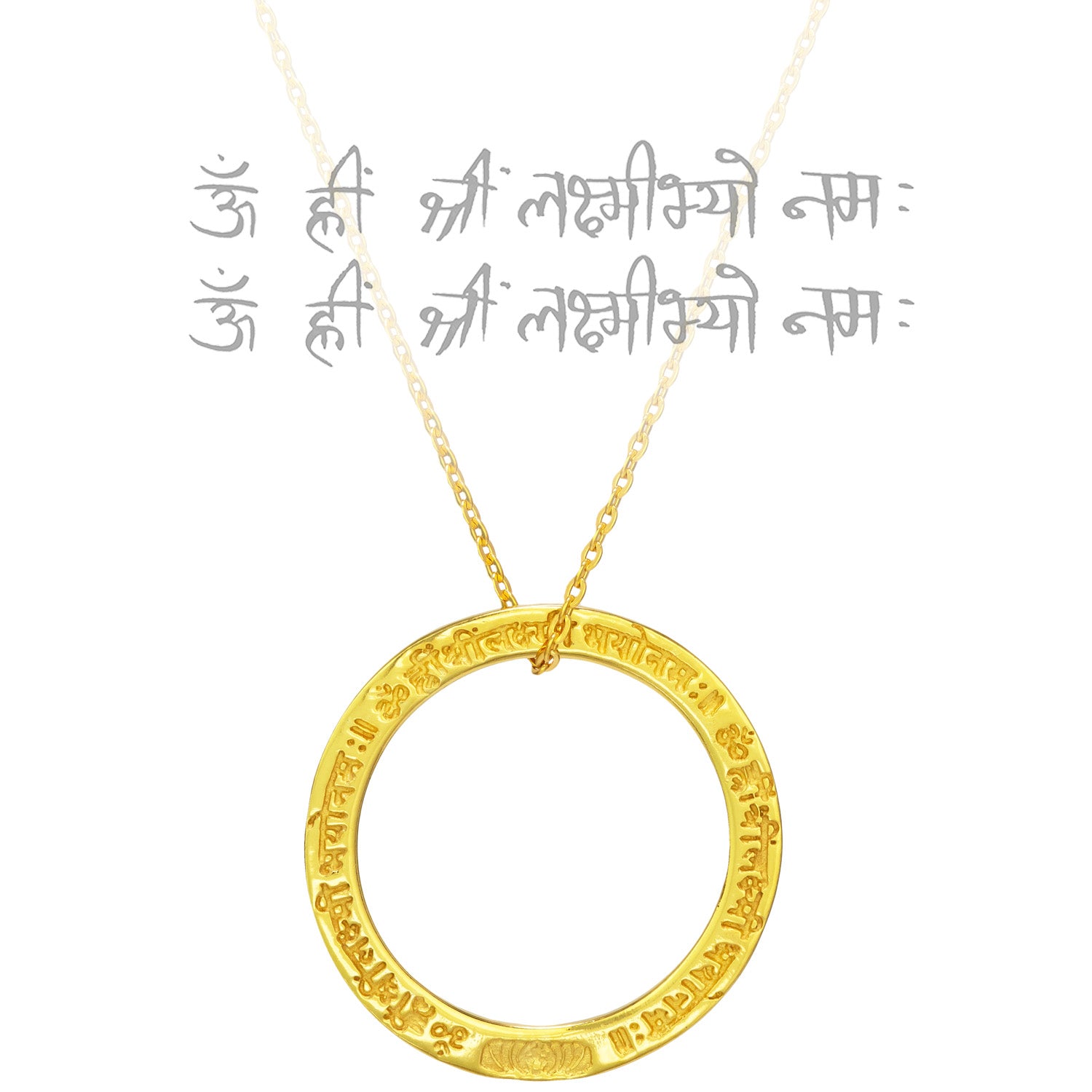 Lakshmi Mantra Kette aus Sterling Silber vergoldet von Eternal Bliss aus der spirituellen Schmuckkollektion