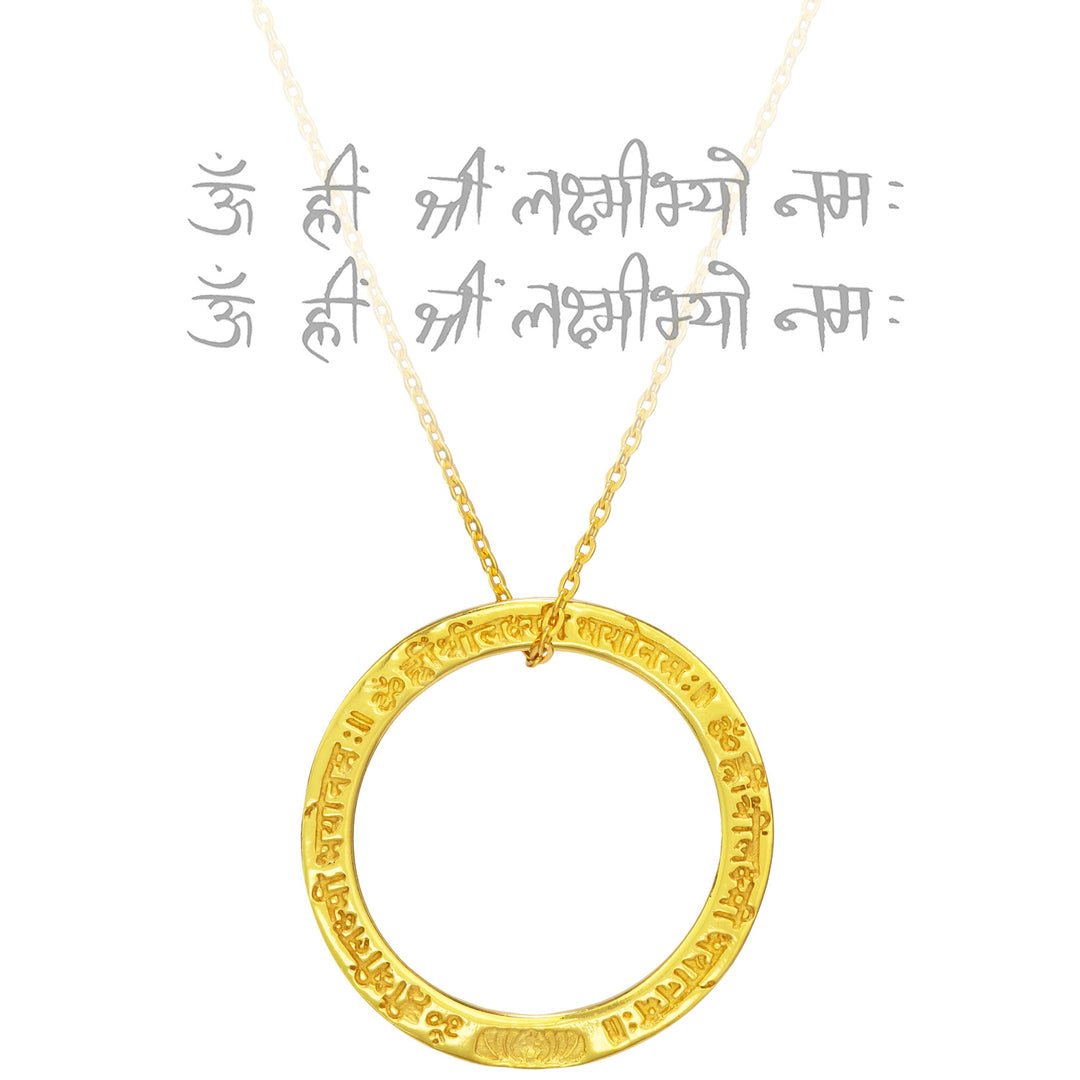 Lakshmi Mantra Kette aus Sterling Silber vergoldet von Eternal Bliss aus der spirituellen Schmuckkollektion