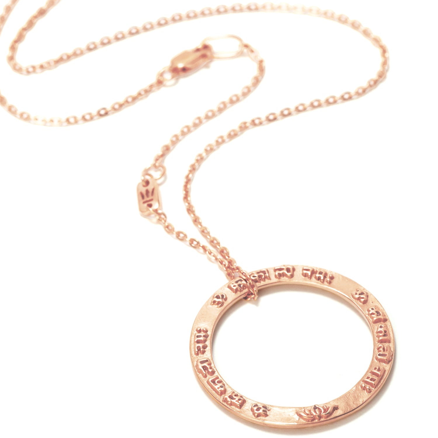 Kali Mantra pendant in sterling silver rose gold plated by Eternal Bliss