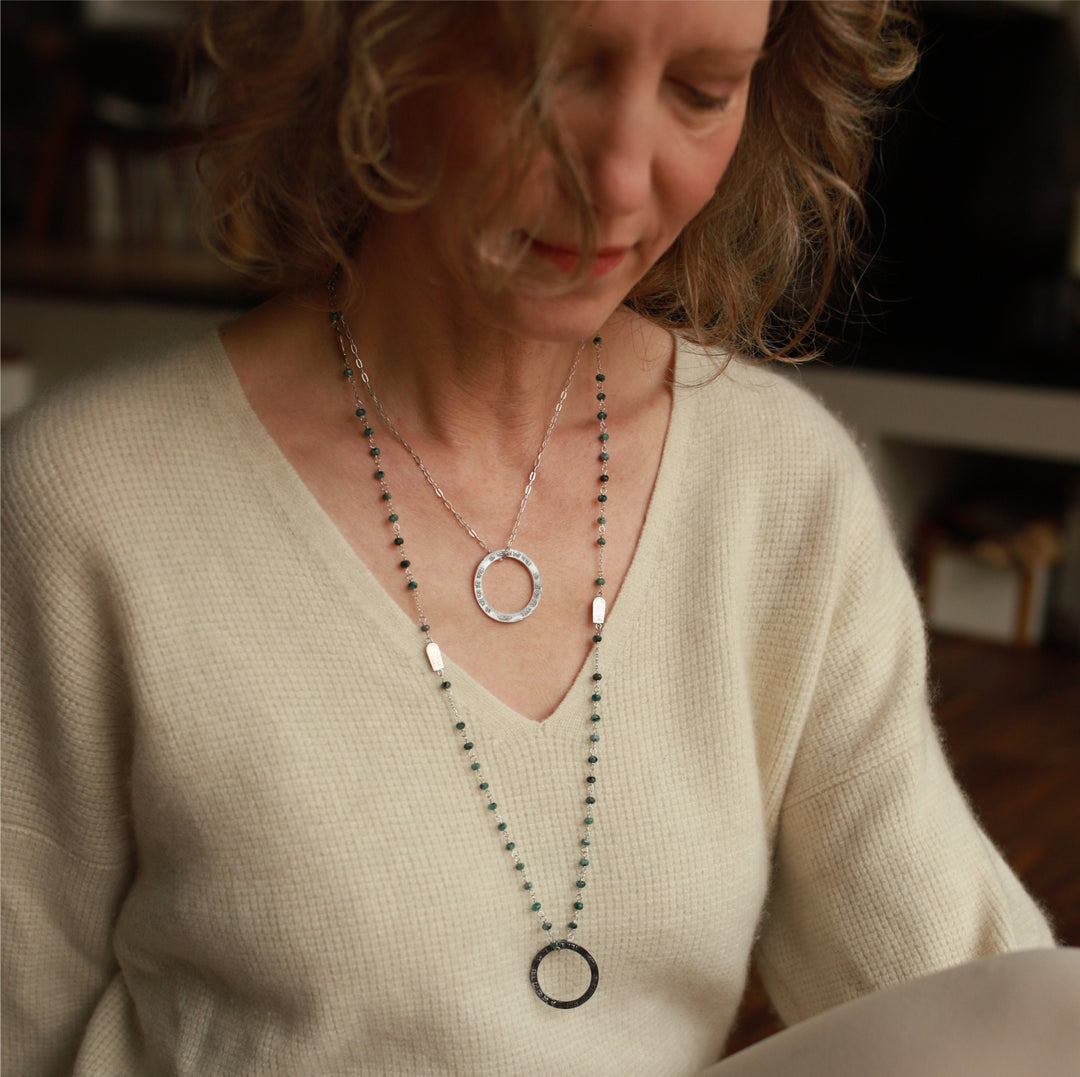 Kali Mantra Anhänger groß Silber