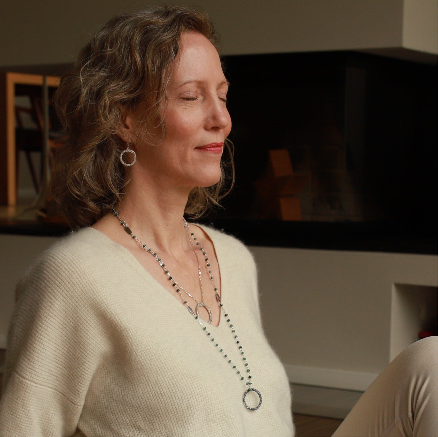 Kali Mantra Anhänger groß Silber