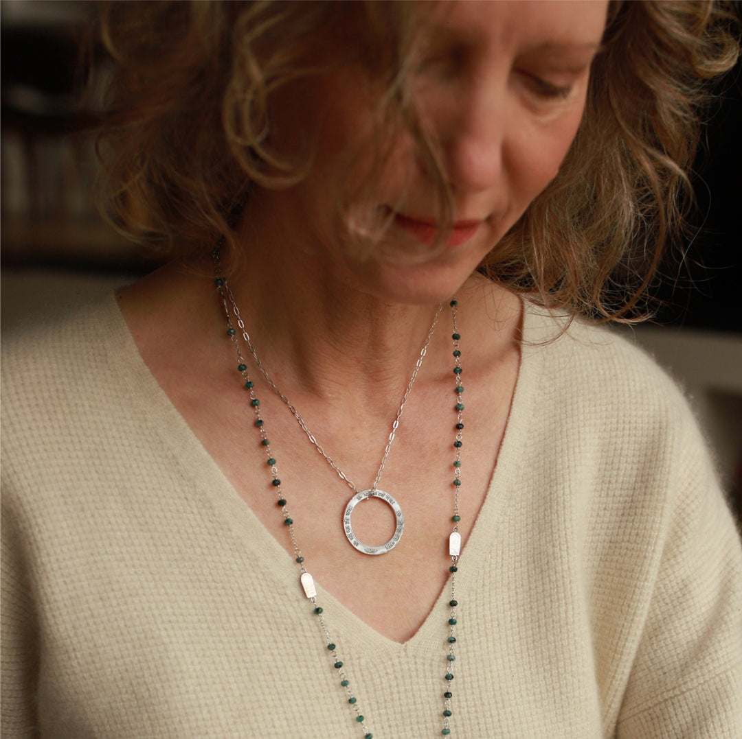 Kali Mantra Anhänger groß Silber