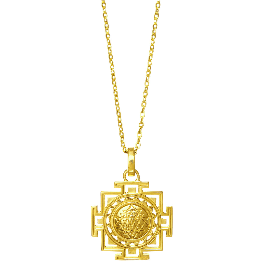 Sri Yantra Anhänger mini vergoldet von ETERNAL BLISS - Spiritueller Schmuck