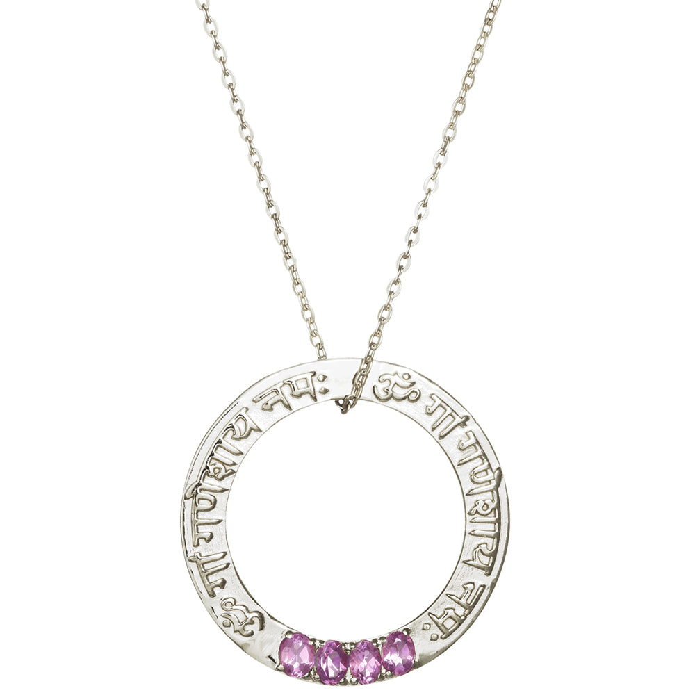 Ganesha Mantra Anhänger mit Edelstein aus Sterling Silber von Eternal Bliss  aus der Yoga Schmuckkollektion