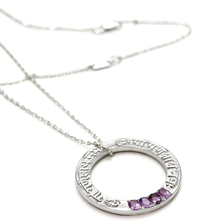 Sterling Silver Ganesha Mantra Gemstone Pendant by Eternal Bliss from the Yoga Jewelry Collection