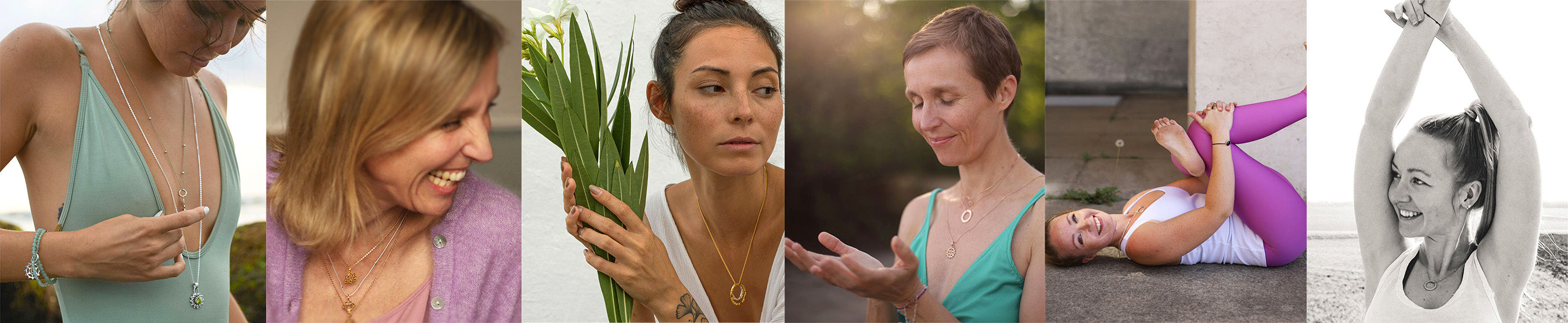 Collage Spread-the-Love , Yoga Teacher tragen ETERNAL BLISS Schmuck