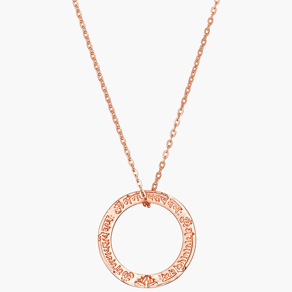 Ganesha Mantra Anhänger mini aus Sterling Silber rosé vergoldet von ETERNAL BLISS aus der Spirituellen Yoga Schmuckkollektion 
