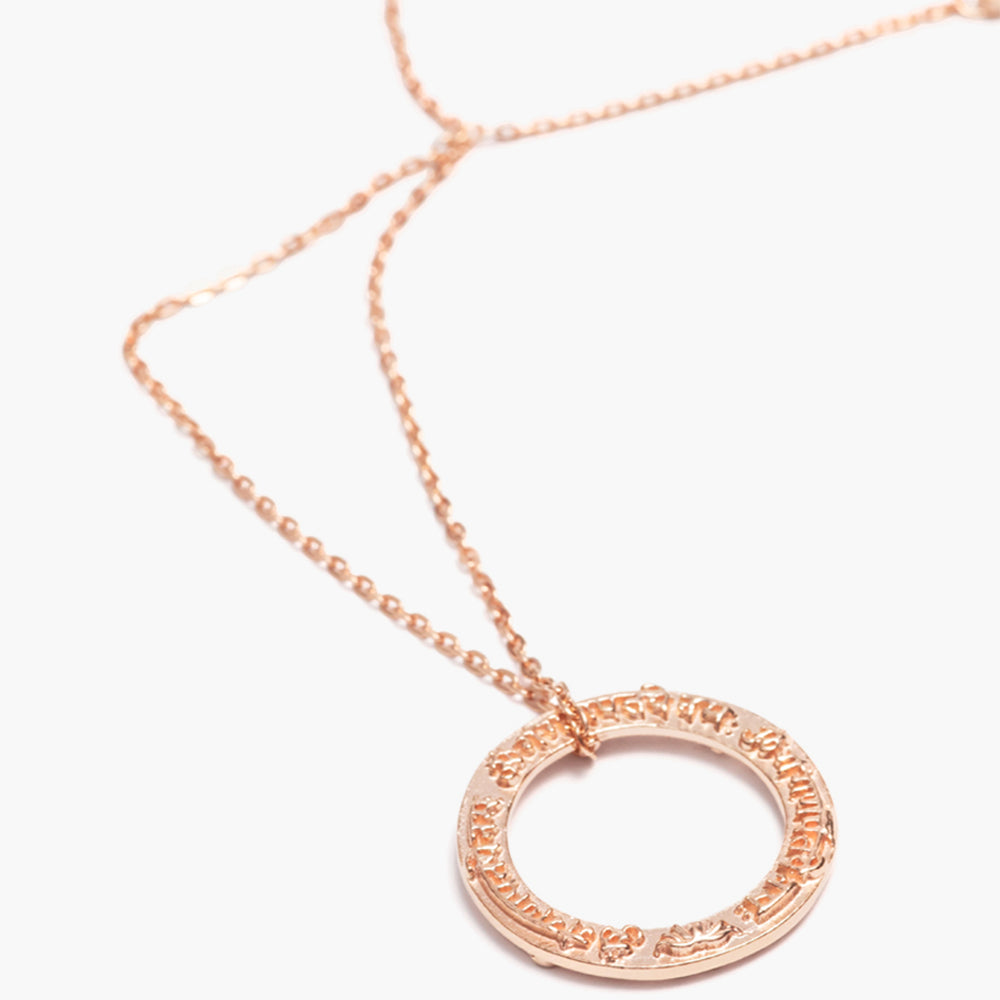 Ganesha mantra pendant mini made of sterling silver rose gold plated by ETERNAL BLISS from the spiritual yoga jewelry collection