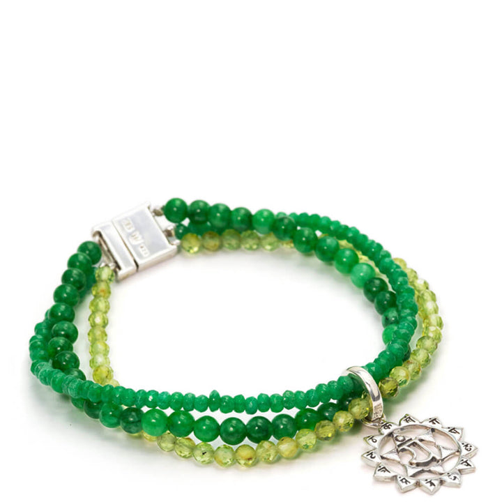 Herz Chakra Armband mit Edelsteinen Silber von ETERNAL BLISS - Spiritueller Schmuck
