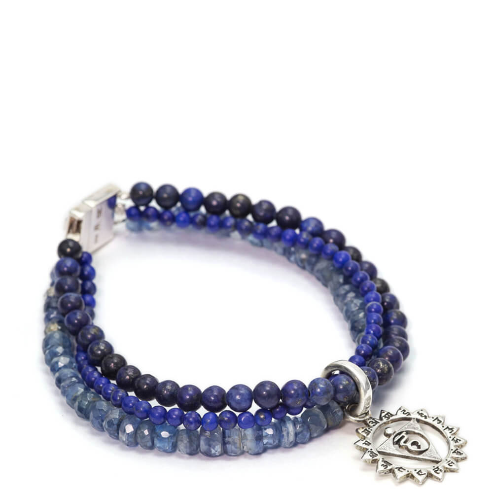 Hals Chakra Armband mit Edelsteinen Silber von ETERNAL BLISS - Spiritueller Schmuck
