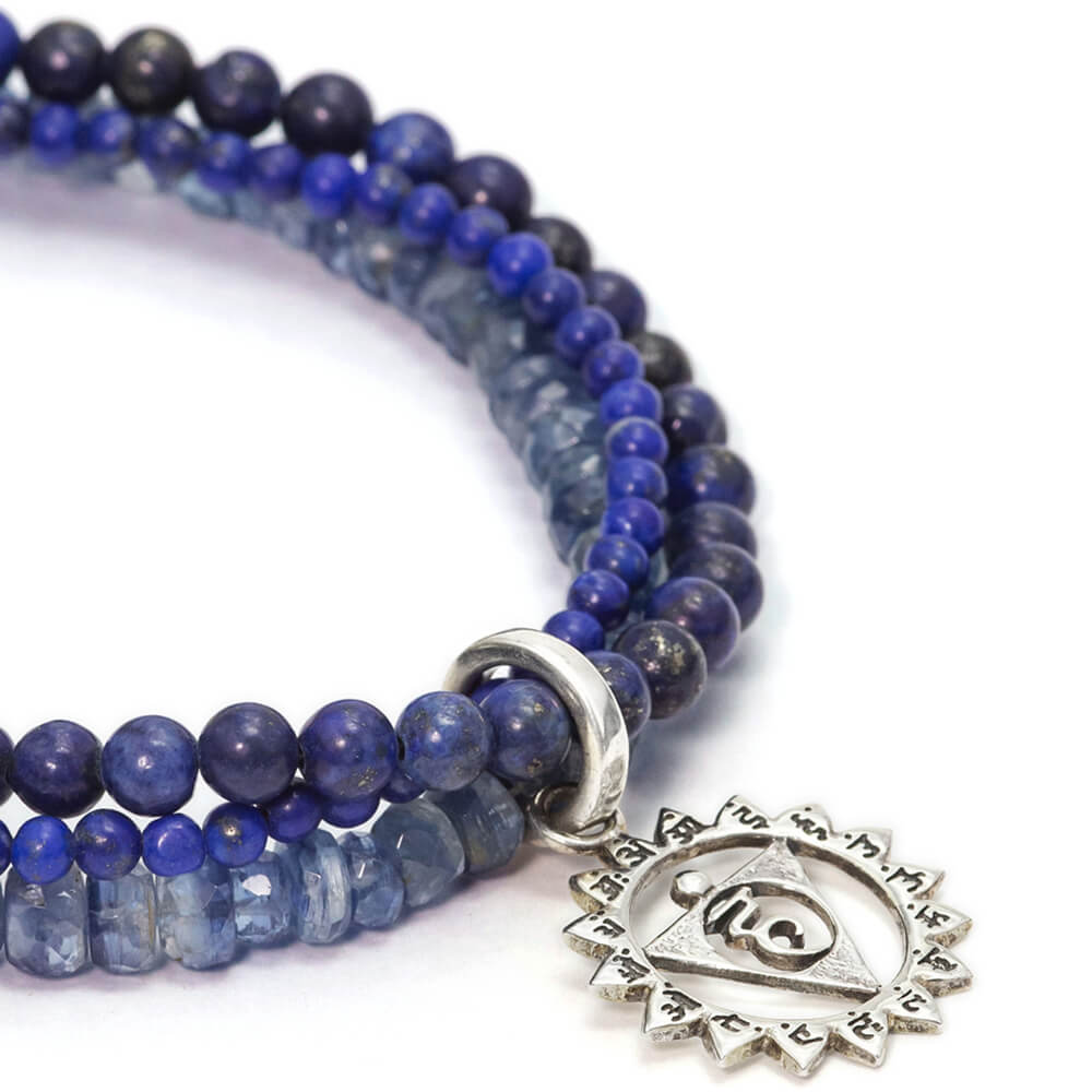 Throat Chakra bracelet with gemstones silver by ETERNAL BLISS - Spiritual Jewellery