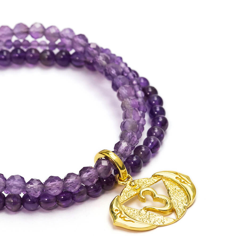 Third Eye Chakra bracelet with gemstones gold-plated silver by ETERNAL BLISS - Spiritual Jewellery