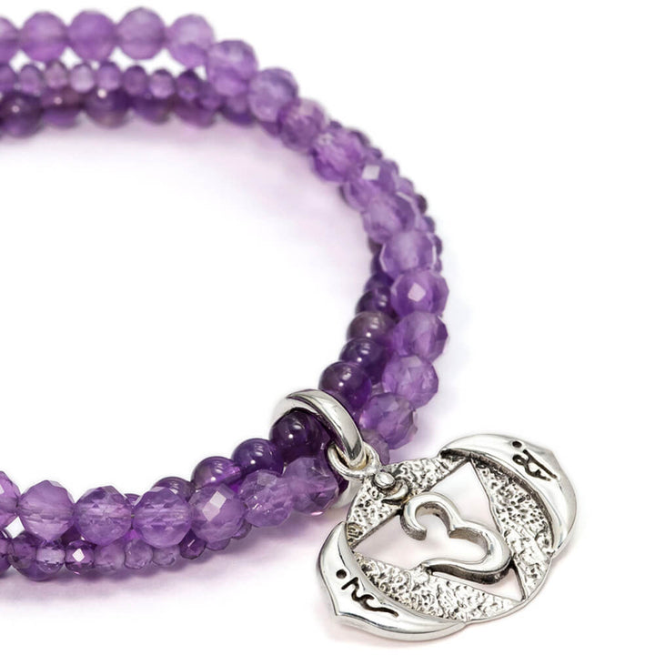 Third Eye Chakra bracelet with gemstones silver by ETERNAL BLISS - Spiritual Jewellery