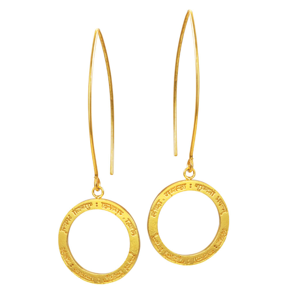 Lokah Samastah Sukhino Bavantu  Mantra earrings by ETERNAL BLISS - Spiritual Jewellery