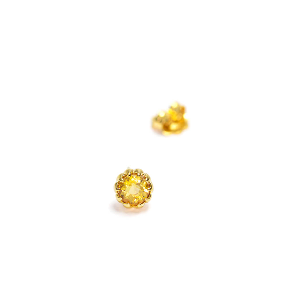 Citrine Stud Earrings Gold-Plated Silver by ETERNAL BLISS - Spiritual Jewellery
