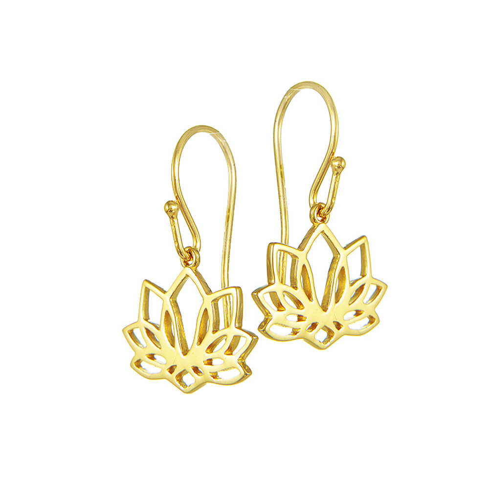 gold-plated Lotus earrings by ETERNAL BLISS - Spiritual Jewellery