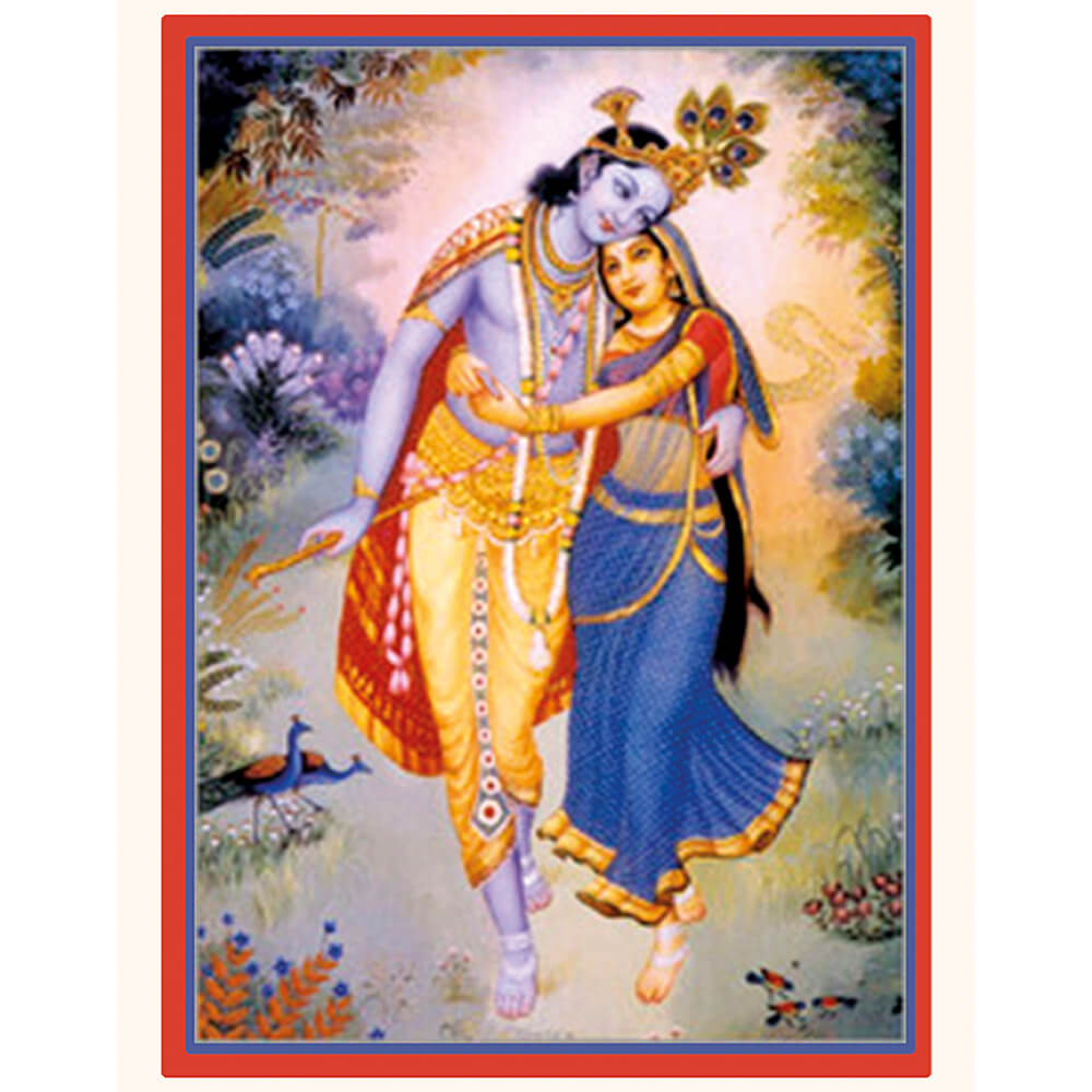 Farbige Götterdarstellung Krishna